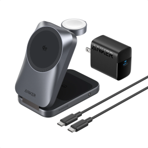 Бездротовий зарядний пристрій Anker Prime Foldable 3-in-1 Qi2 25W AirCool Charging Station