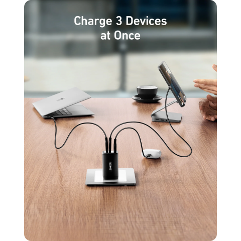 Мережевий зарядний пристрій Anker 735 Charger Nano II 65W GaN, 3 порти USB-C/USB-A