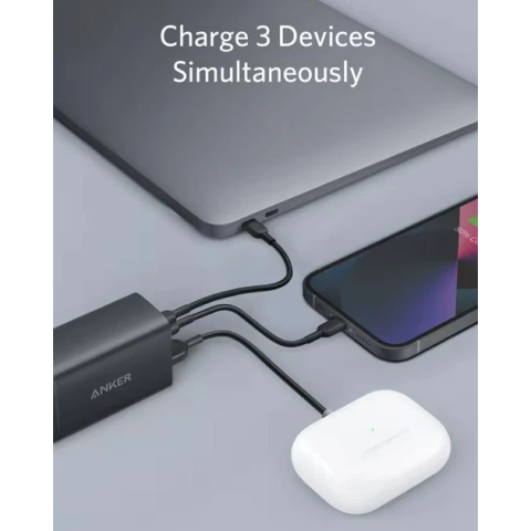 Зарядний пристрій ANKER 735 CHARGER (GaNPrime™ 65W) 2C+A EU, Black
