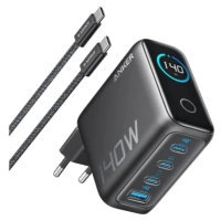 Мережевий зарядний пристрій Anker GaNPrime 140W 4-Port Fast Charger з дисплеєм Black/Silver
