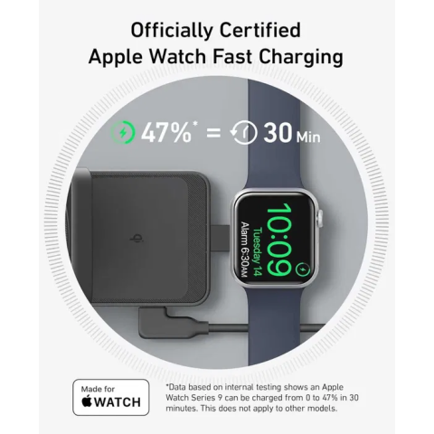 Док-станція Anker MagSafe MagGo 3-in-1 Qi2 15W + блок живлення 40W USB-C Charger, Black/White