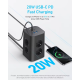 Подовжувач Anker Tower 12-в-1 із портами USB-A та USB-C, 8 розеток, швидка зарядка 20W, захист від перенапруги, 2м кабель, чорний