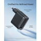 Зарядний пристрій Nano Charger 70W 3-Port Fast Charge (USB-C + USB-A, Black Stone), with USB-C Cable