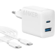 Мережевий зарядний пристрій Anker PowerPort 312 20W USB-C + USB-A з кабелем USB-C 1.5 м — White