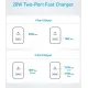 Мережевий зарядний пристрій Anker PowerPort 312 20W USB-C + USB-A з кабелем USB-C 1.5 м — White